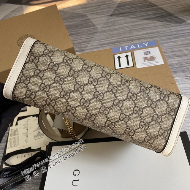 Gucci新款原廠皮女包 古馳Padlock小號鏈條包 Gucci雙肩帶鏈條肩背包 498156  ydg3102